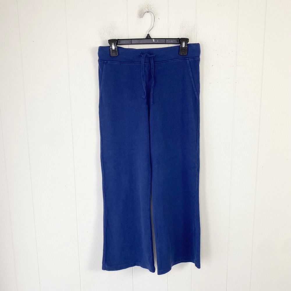 Monrow Royal Blue Cotton Wide Leg Drawstring Sweatpants Size Medium NWT